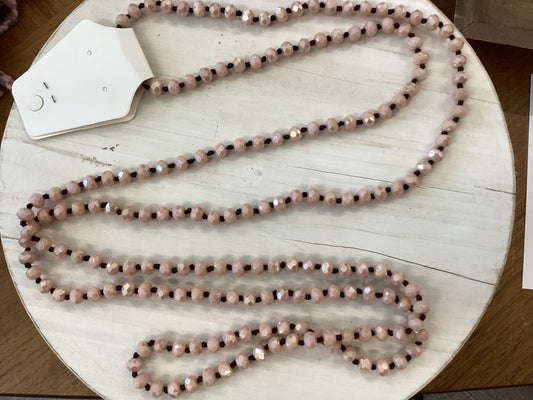 Pink & brown bead necklace