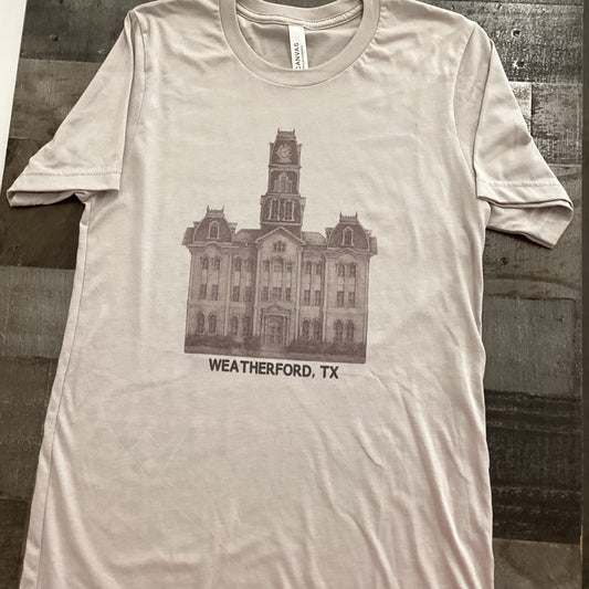 Beige Weatherford courthouse tee