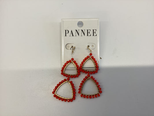 Burnt orange triangle dangle earrings