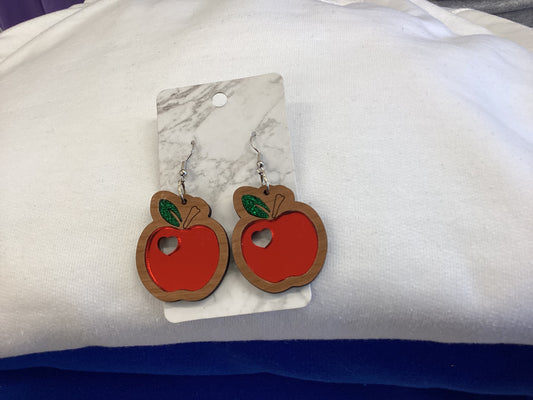 Shiny apple dangle earrings