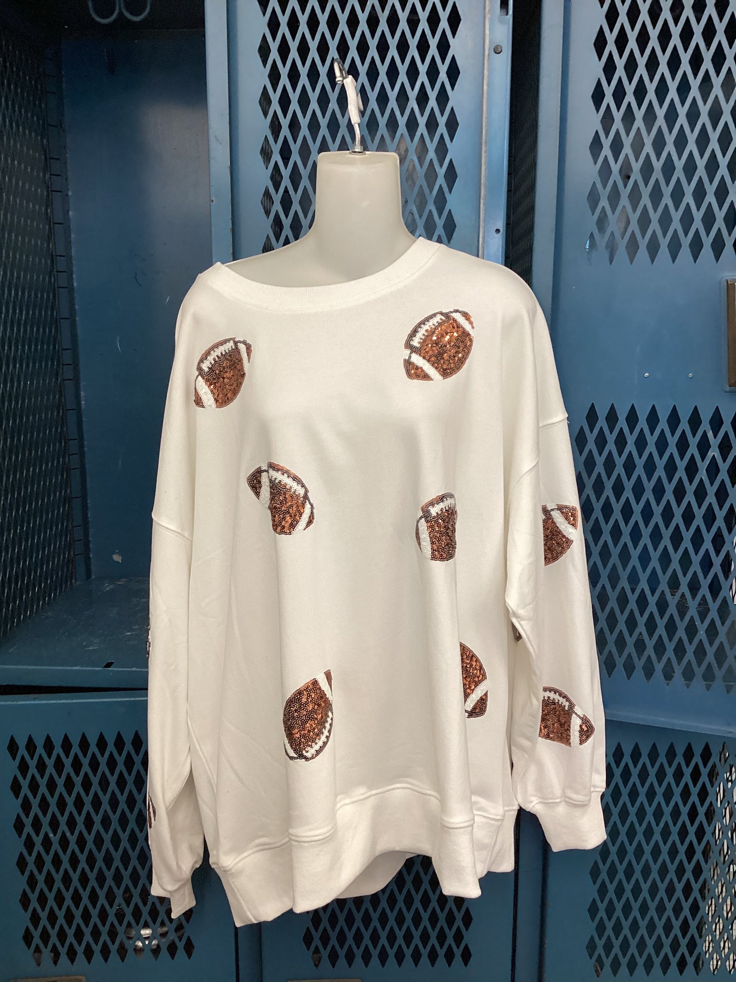 Sequin Football Crewneck