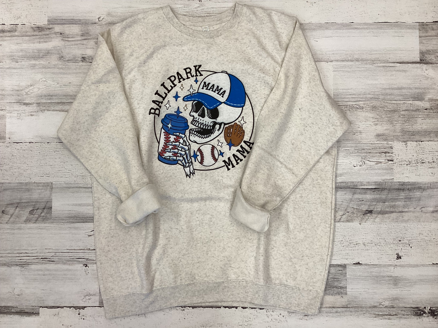 Ballpark Mama Skull Crewneck